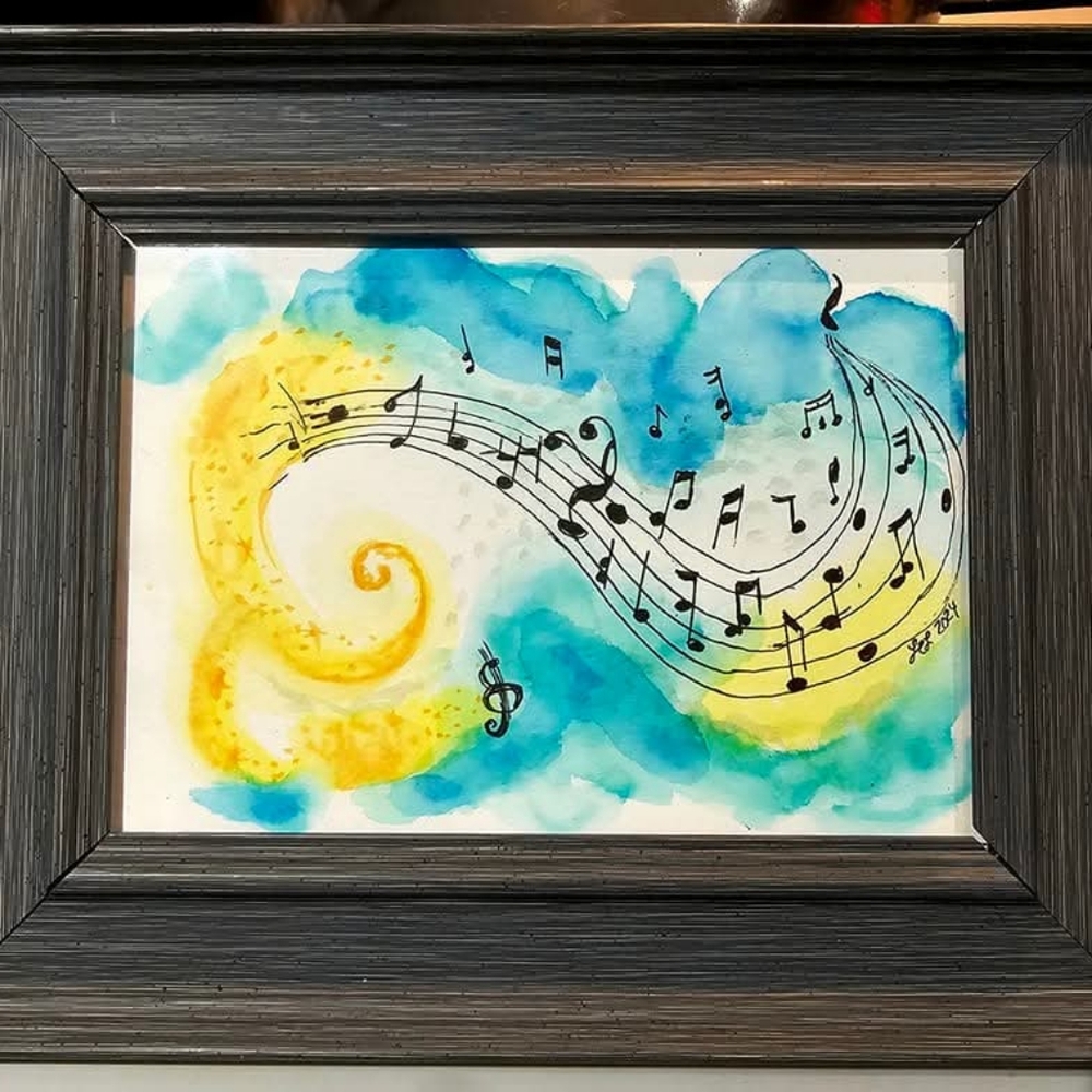 Framed Musical Watercolor Art